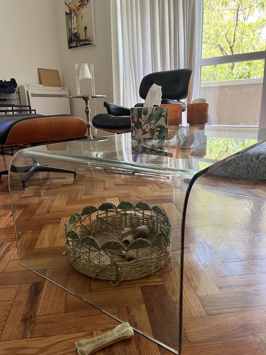 Mesa vidro curvado - design de luxo (estilo Roche Bobois ou Fiam)