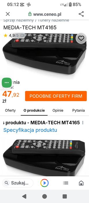 Tuner DVB-T do odbioru telewizji naziemnej