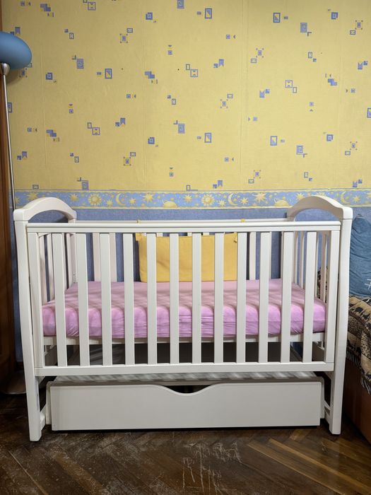 Ліжечко для немовлят ЛД 6 Верес, слонова кістка колір, з дерева