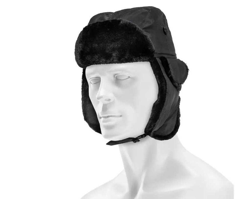 шапка вушанка Mil-Tec MA1 - чорна 12105002