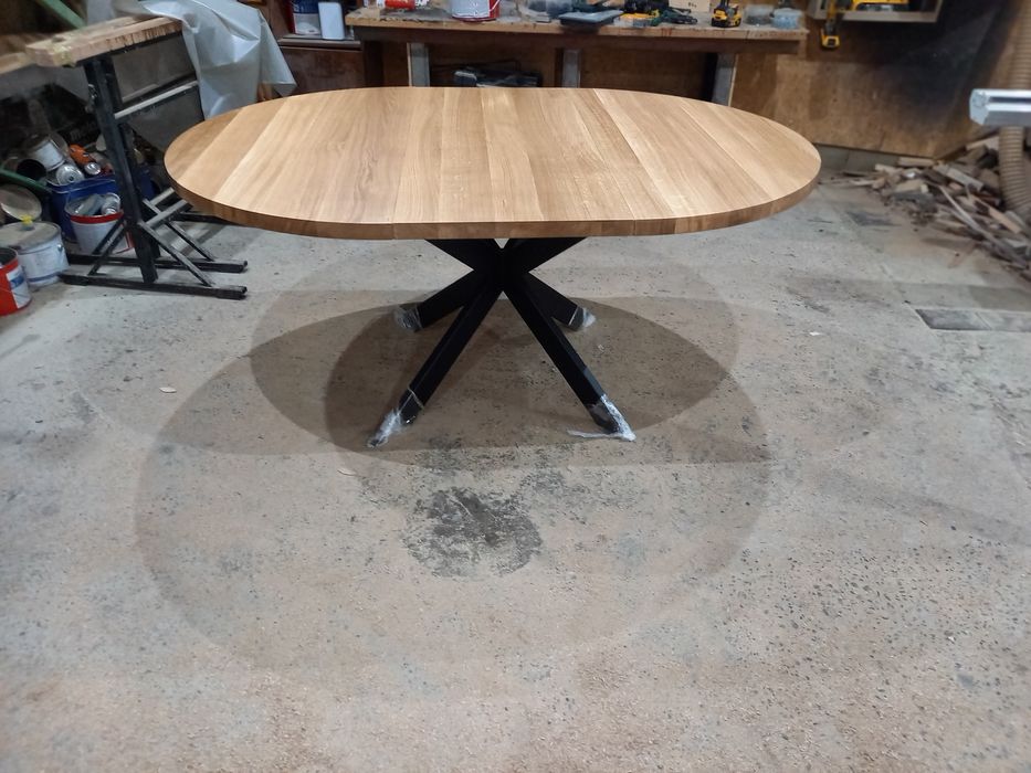 Stół okrągły dębowy rozkładany