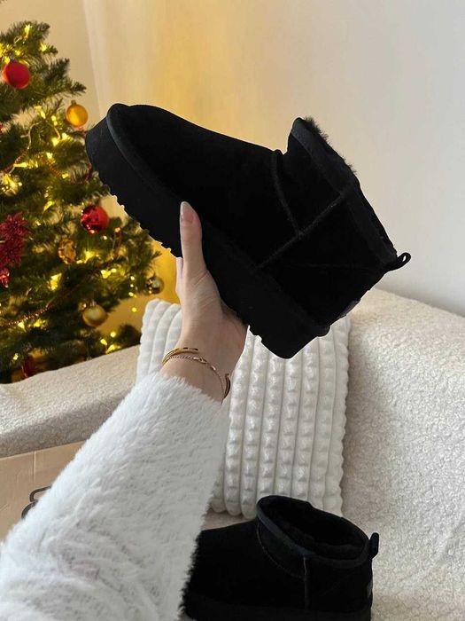 BLACK UGG Boots Wich 3cm Platform Everyday Comfort Взуття Угги Чорні