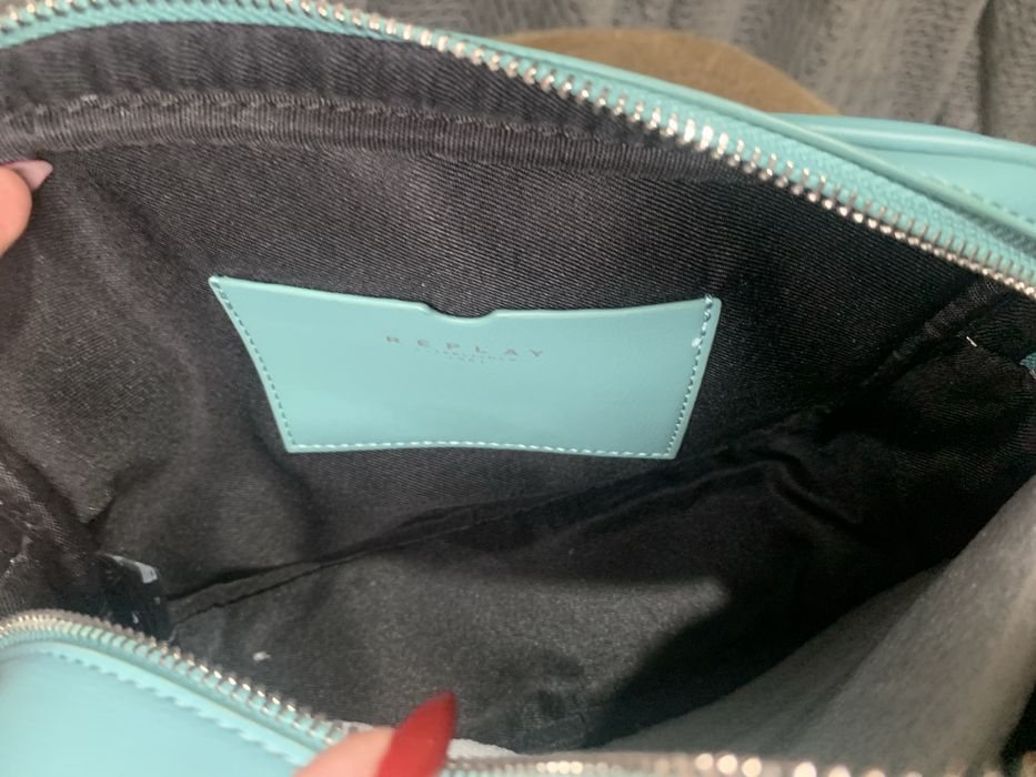 Crossbody Bag with Zip Aqua Green- Replay