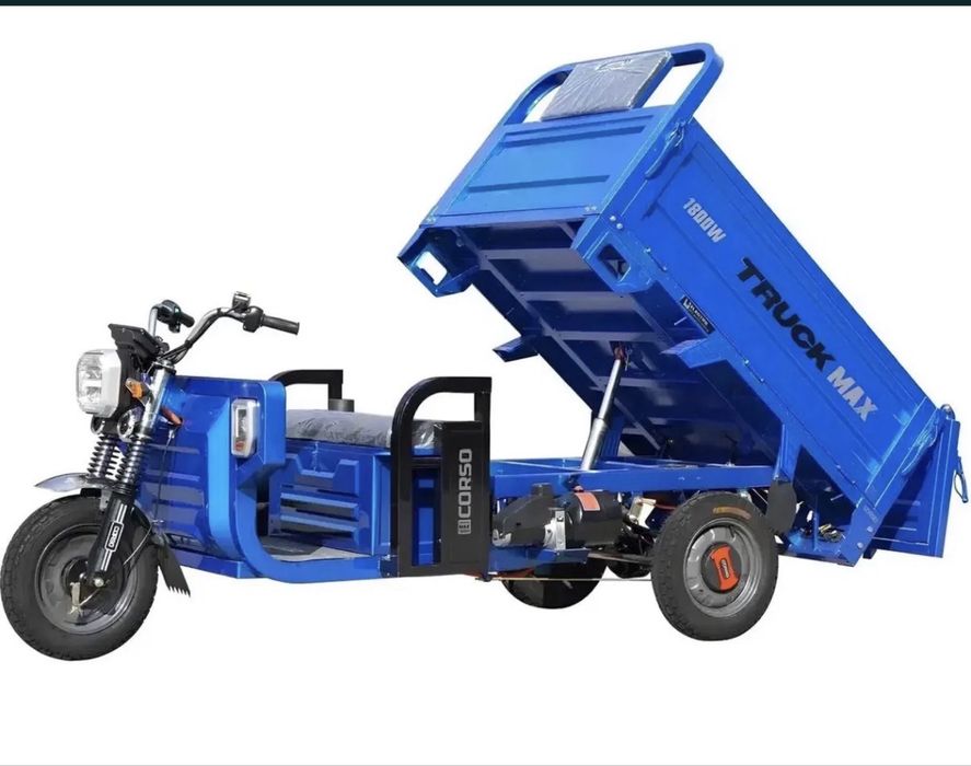 ‼️Безкоштовна доставка. Електричний вантажний трицикл CORSO Truck Pro.MAX 1800W 72V/58Ah