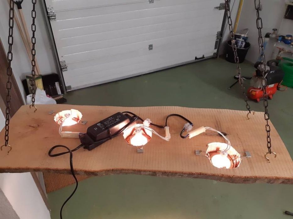 Lampa z deski PIĘKNA ! Do altany lub kuchni