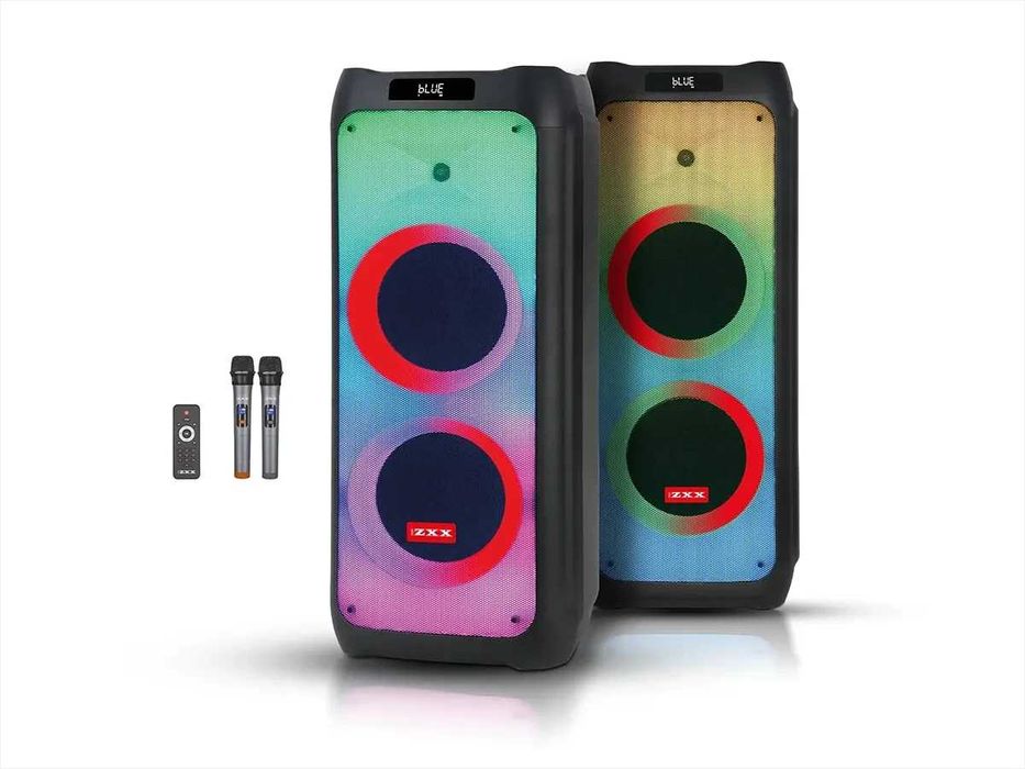 ПОТУЖНА 100Вт КАРАОКЕ Колонка портативная блютуз з 2 мікрофонами FM