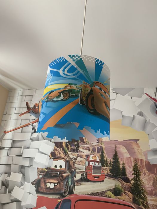 Żyrandol, lampa wisząca Zygzak McQueen regulowana wysokość