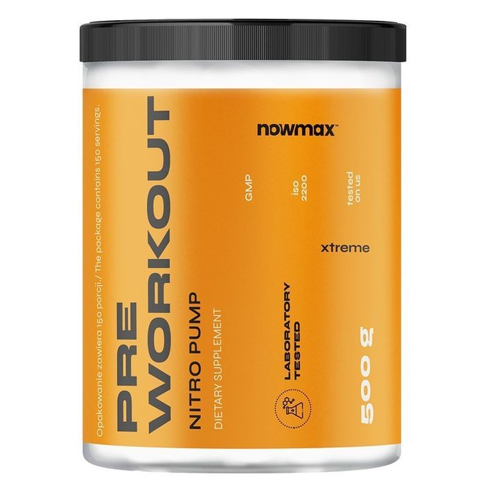 nowmax pre workout extreme pump 500 g wytrzymałość przedtreningówka energia