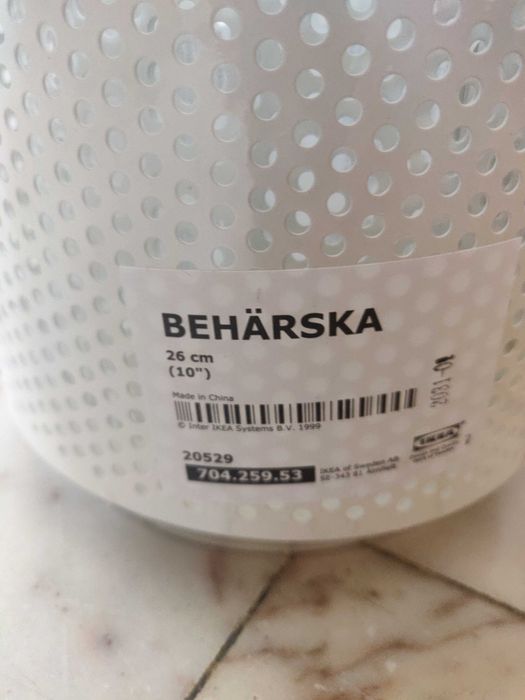 IKEA BEHARSKA - Lanterna branca para vela - 26 cm - Nova