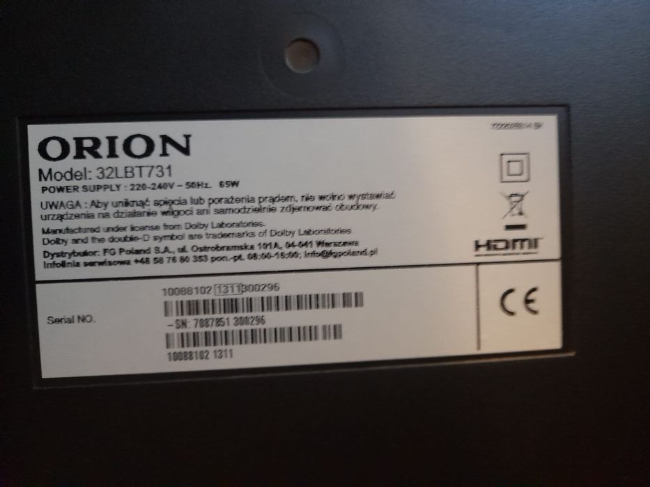 Sprzedam tv Orion 32" z pilotem