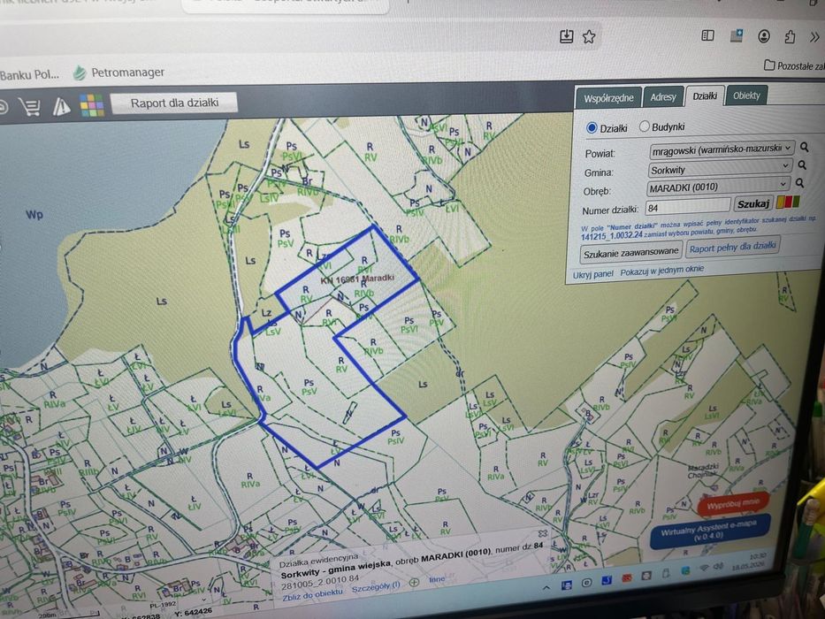 Działka rolna 9,5ha Maradki