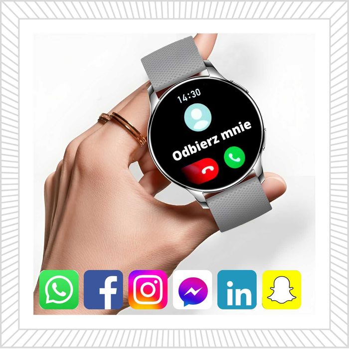 Smartwatch Zegarek Damski Rozmowy Powiadomienia Menu PL Amoled Puls