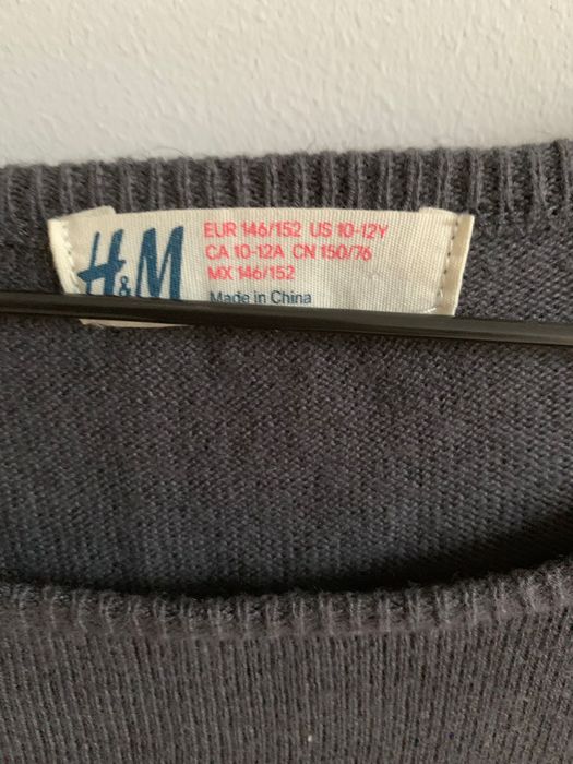 Sukienka z dzianiny, swetrowa, H&M, roz. 146/152 cm, Bambi