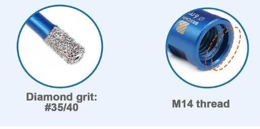 Otwornica diamentowa do gresu 10mm M14 BRSCHNITT