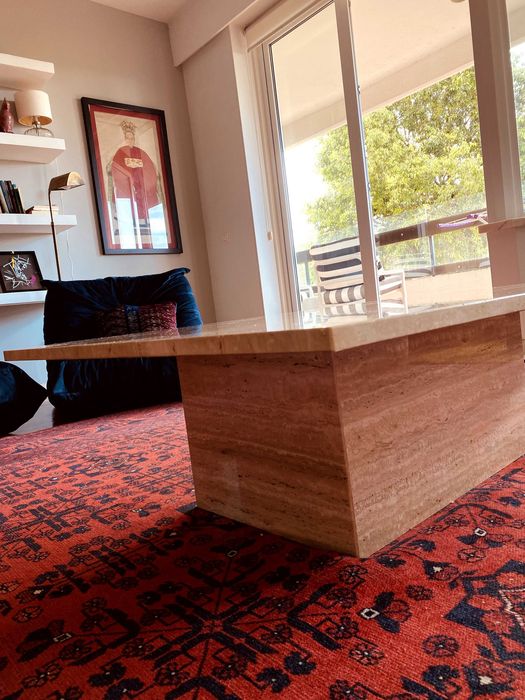 Mesa de Centro de Sala em Travertino