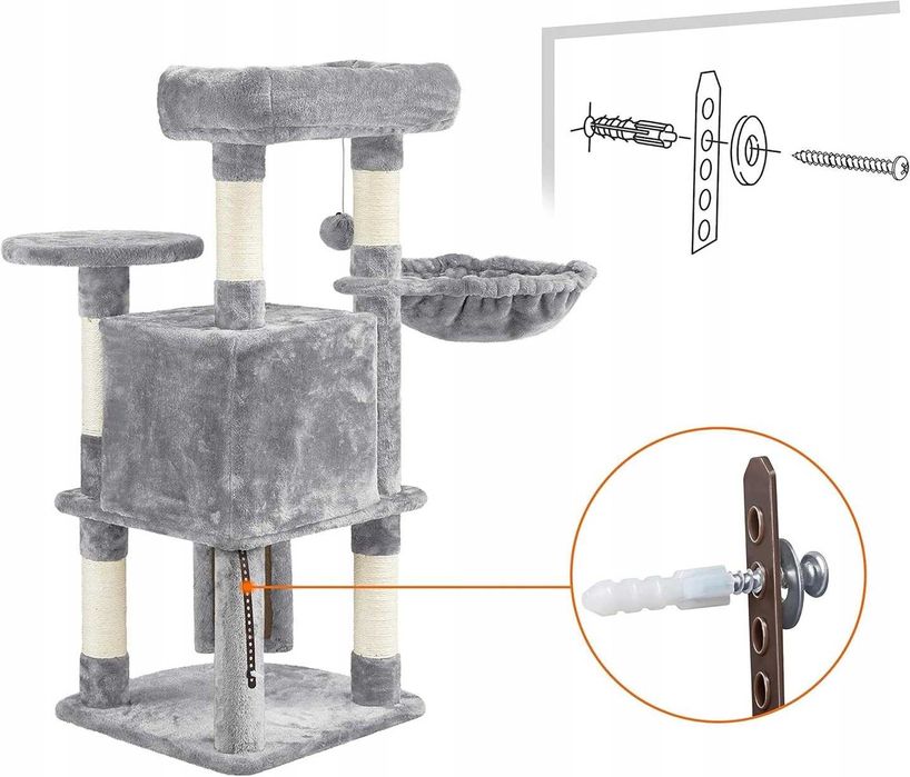 Drzewko do drapania wspinaczki z domkiem dla kotów drapak NrG89