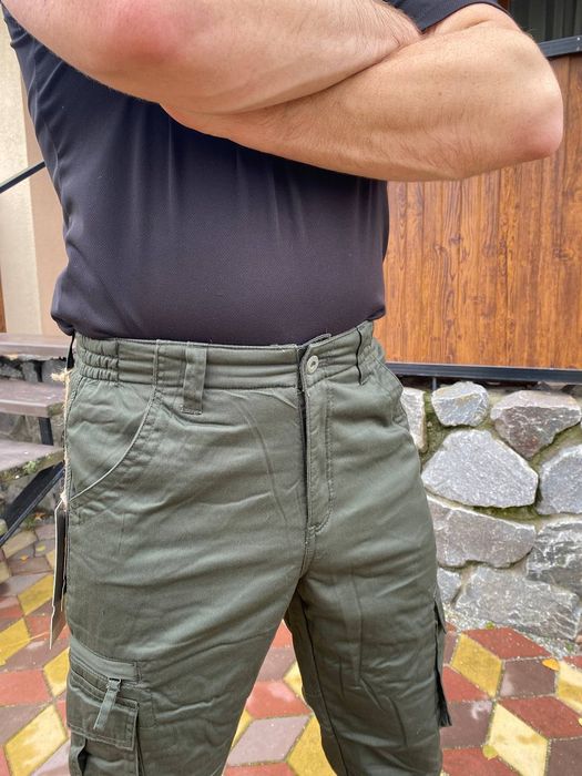 Штани чоловічі Loshan карго зимові олива, чорні, камуфляж.