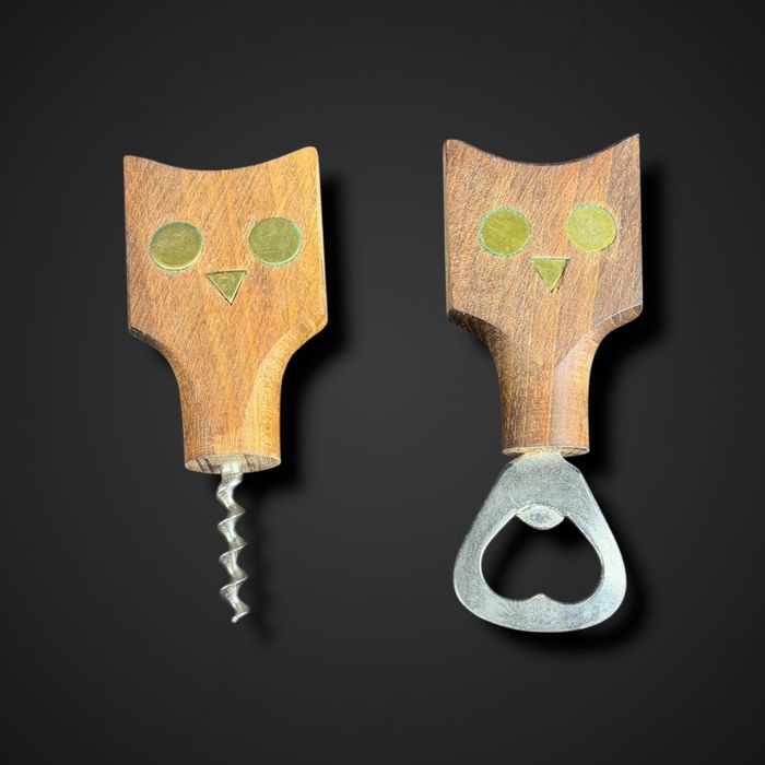 Korkociąg i otwieracz głowa sowy drewno b61/02232