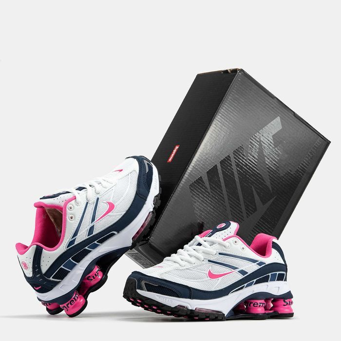 Женские кроссовки Nike Shox Ride 2 SP x Supreme White&Pink. 36-40