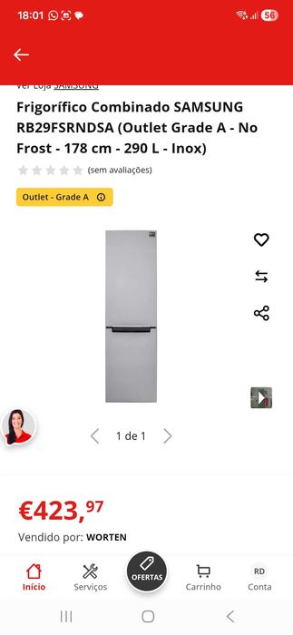 Frigorífico Combinado SAMSUNG RB29FSRNDSA