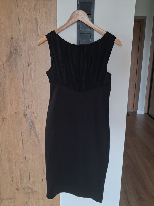 Ted Baker sukienka midi czarna wełna i jedwab XS