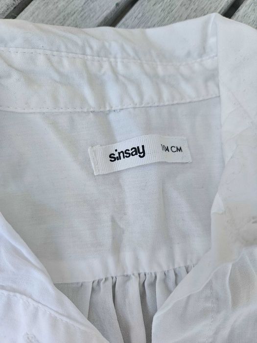 Biała koszula dla dziewczynki,  Sinsay, rozm 104, stan bardzo dobry!