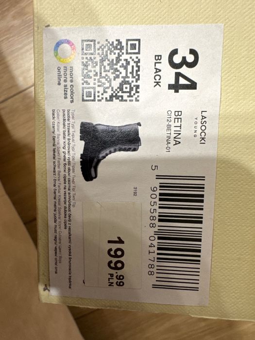 Buty kozaki traperki czarne  Lasocki young 34