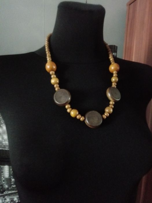 Naszyjnik korale brąz