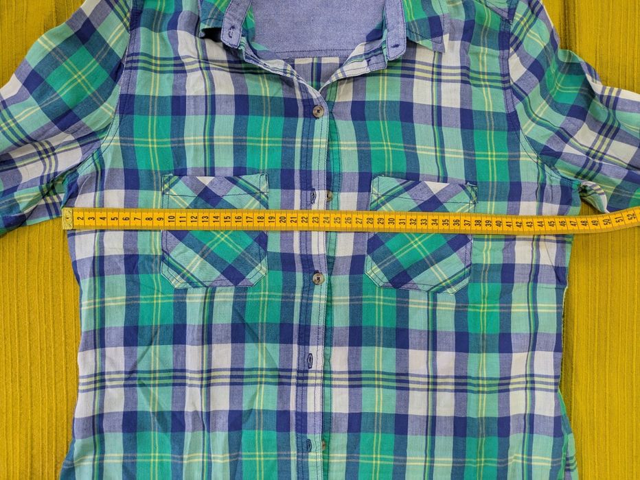 Camisa padrão Verde Azul Springfield, Algodão, Tamanho 40, Nova
T