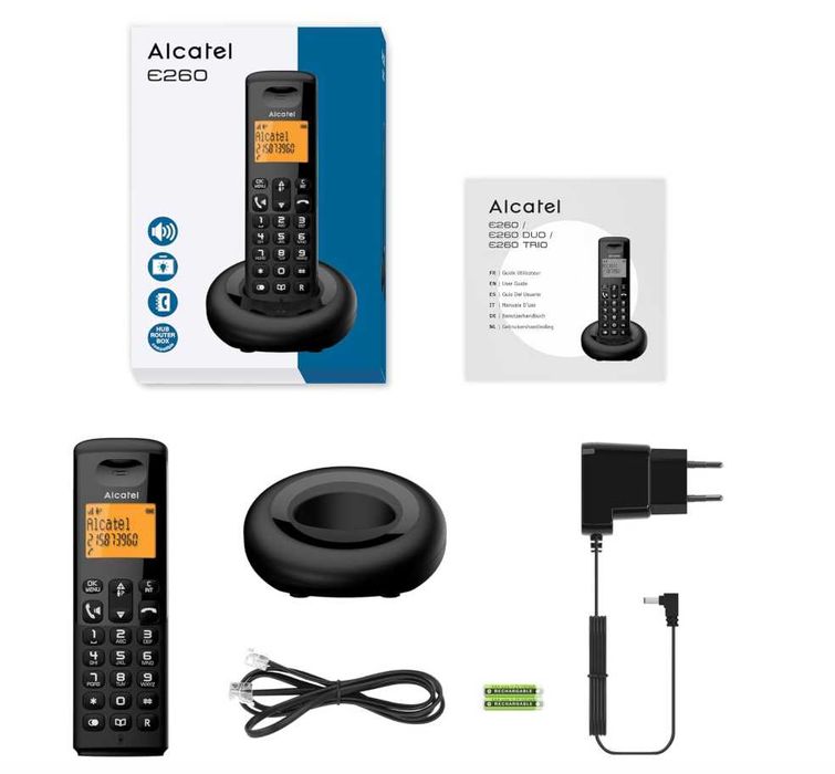 Alcatel E260 czarny - Telefon bezprzewodowy DECT