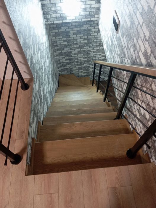 Сходи лофт лестница драбина металевий каркас перила ступені дуб ясен б