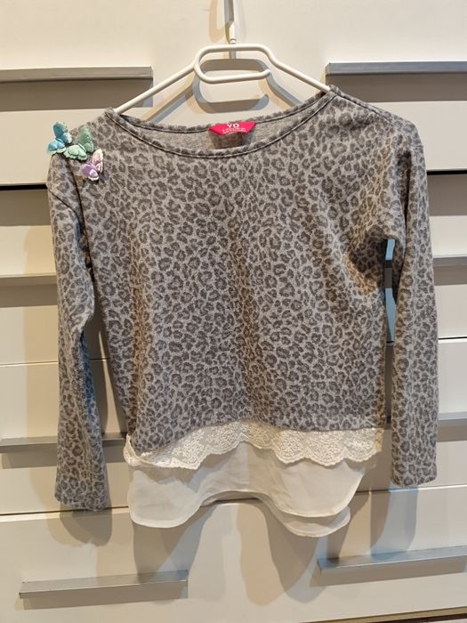 Paka zestaw ubrań dla dziewczynki 128 134 bluzki