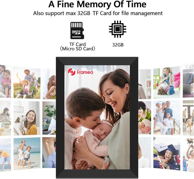 Цифрова фоторамка / Цифровая фоторамка Akimart Frameo 10.1" HD IPS