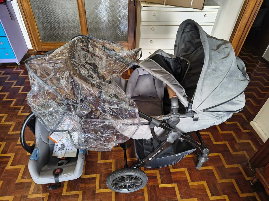Carrinho de bebé 3 em 1 Kinderkraft Moov + Kinderkraft Mink + Todos os acessórios
