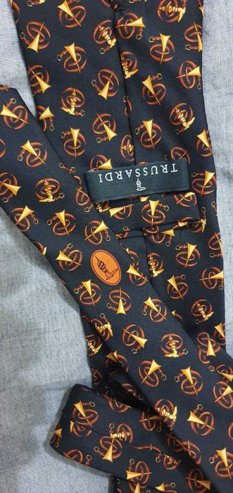 Новий галстук TRUSSARDI LOGO 100% silkеліт Оригінал шовк made in ITALY