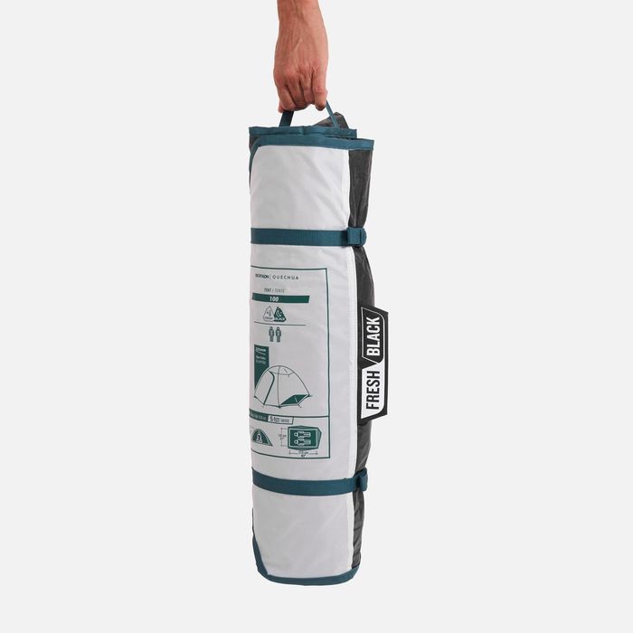 Tenda de campismo 2 pessoas, MH100 Fresh & Black