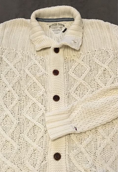 Kremowy męski sweter Hilfiger Denim r. L