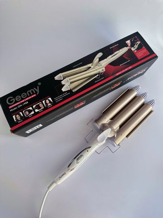 Потрійна плойка GEMEI, утюжок