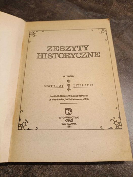 Zeszyty historyczne 2 z 1981 roku Instytut Literacki