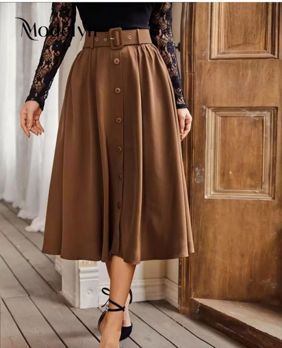 Спідниця-кльош modelyn з ґудзиками, shein, m