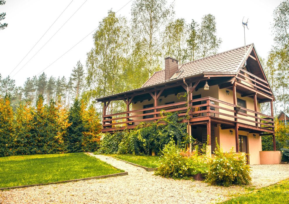 Domek na Kaszubach z basenem, banią ruską i sauną.