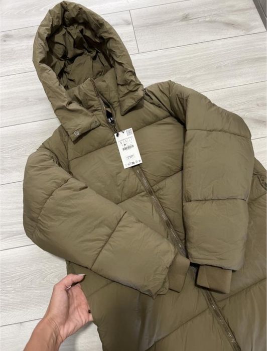 Пуховик пальто zara зима хс с м л