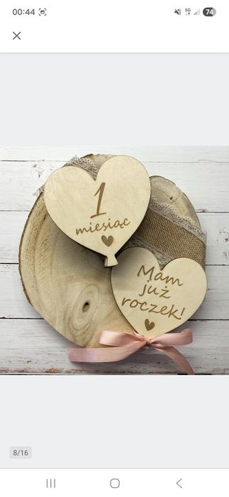 Tabliczki drewniane do zdjęć dziecka serce