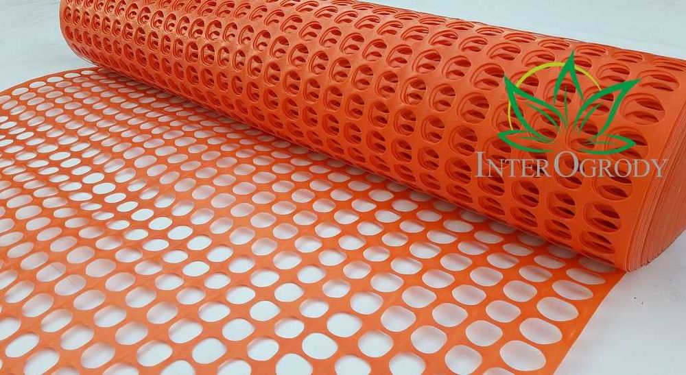 Siatka drogowa przeciwśniegowa PCV ostrzegawcza 1,2x25mb.Pomarańczowa.