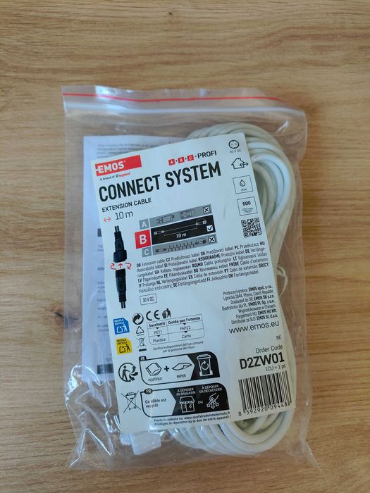 Przewód EMOS Legrand CONNECT SYSTEM 10m PROFI D2ZW01 przedłużacz IP44