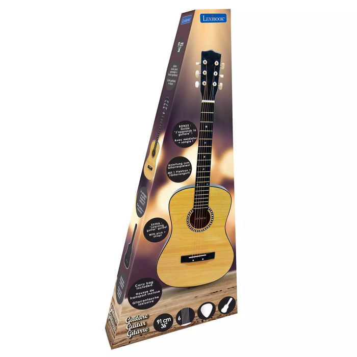 Gitara akustyczna drewniana 36" z torbą K2200. Lexibook