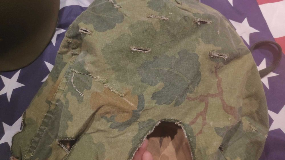 Hełm M1 z pokrowcem Mitchell i linerem US Army Nam era