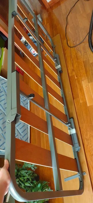 Cama solteiro dupla (madeira maciça pinho mel) + colchão