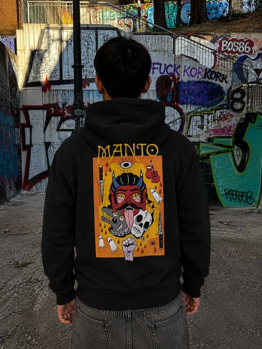 Худи Черное MANTO Gym - Кофта Чорна МАНТО Зал - XS S M L XL