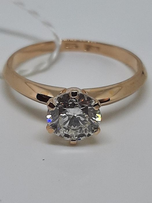 GIA 1.01 ct. H VS2. Золотое кольцо с бриллиантом.